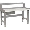 Global Equipment Workbench w/ Laminate Safety Edge Top, Drawer   Riser, 60"W x 30"D, Gray 318675